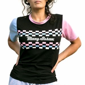Blazy Black Checkered Susan Top
